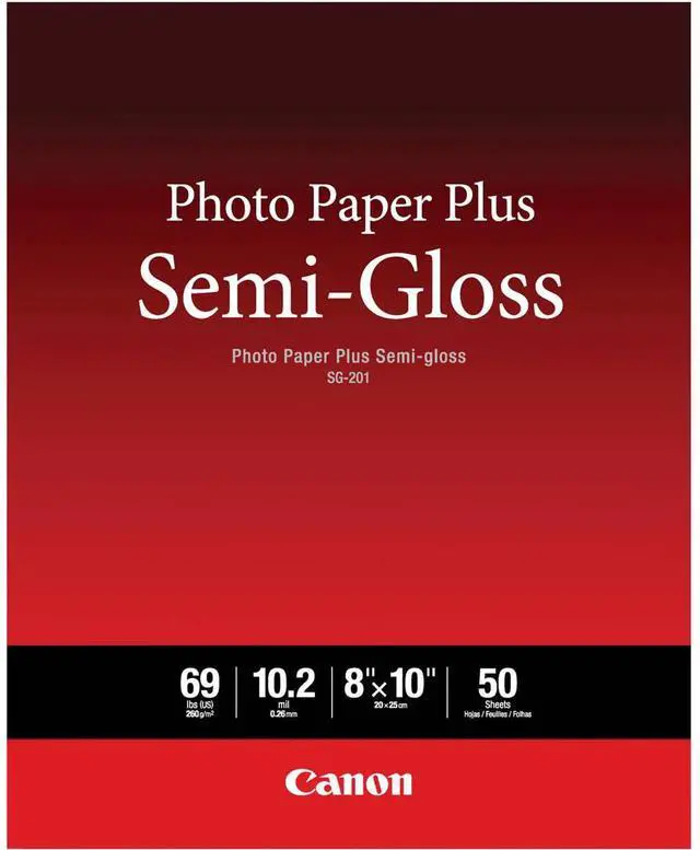 Alt view image 6 of 6 - Canon SG-201 8x10 Semi-Gloss Photo Paper Single Pack of 50 Sheets 1686B062