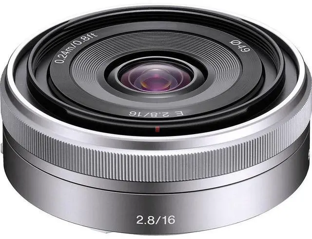 Alt view image 2 of 6 - Sony E 16mm f/2.8 Lens, Bundle with ProOptic 49mm Filter Kit, Cleaning Kit, Lens Cap Tether, Mac Software Kit