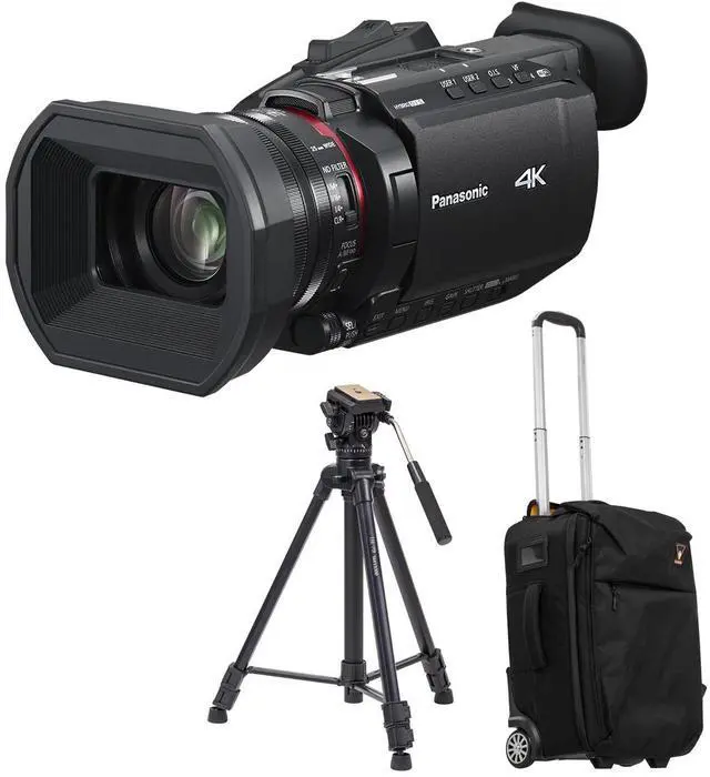 Main image of Panasonic HC-X1600 4K Camcorder, Bundle with 3-Section Aluminum Video Tripod and Roller Bag