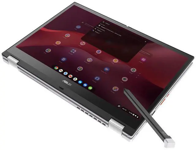 Alt view image 18 of 18 - ASUS Chromebook Vibe CX34 Flip Cloud Gaming Laptop with Stylus, 14" 144 Hz Touch Display (1920x1200), Intel® Core i5-1235U Processor, 256GB SSD, 8GB RAM, ChromeOS, Pearl White, CX3401FBA-DH586T-S