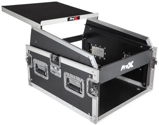 Alt view image 6 of 7 - ProX T-6MRSS13ULT Flight Case with Laptop Shelf for 6U Rack x 13U Top Mixer DJ Combo