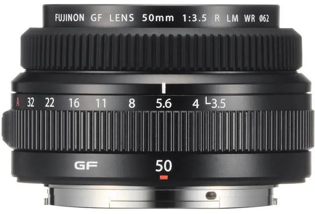 Main image of Fujifilm GF 50mm f/3.5 R LM WR Lens, Bundle with 62mm Digital Essentials Filter Kit and 15x15" Lens Wrap