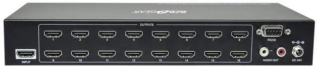 Alt view image 5 of 5 - BZBGEAR BG-UHD-DA1X16 1x16 HDMI V2.0 Splitter with Downscaling and AOC Supported
