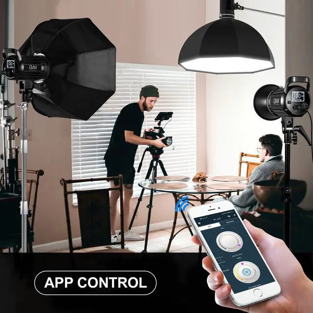 Alt view image 6 of 6 - Great Video Maker G200D 200W Bi-Color LED Video 3200K-5600K COB Spotlight Kit