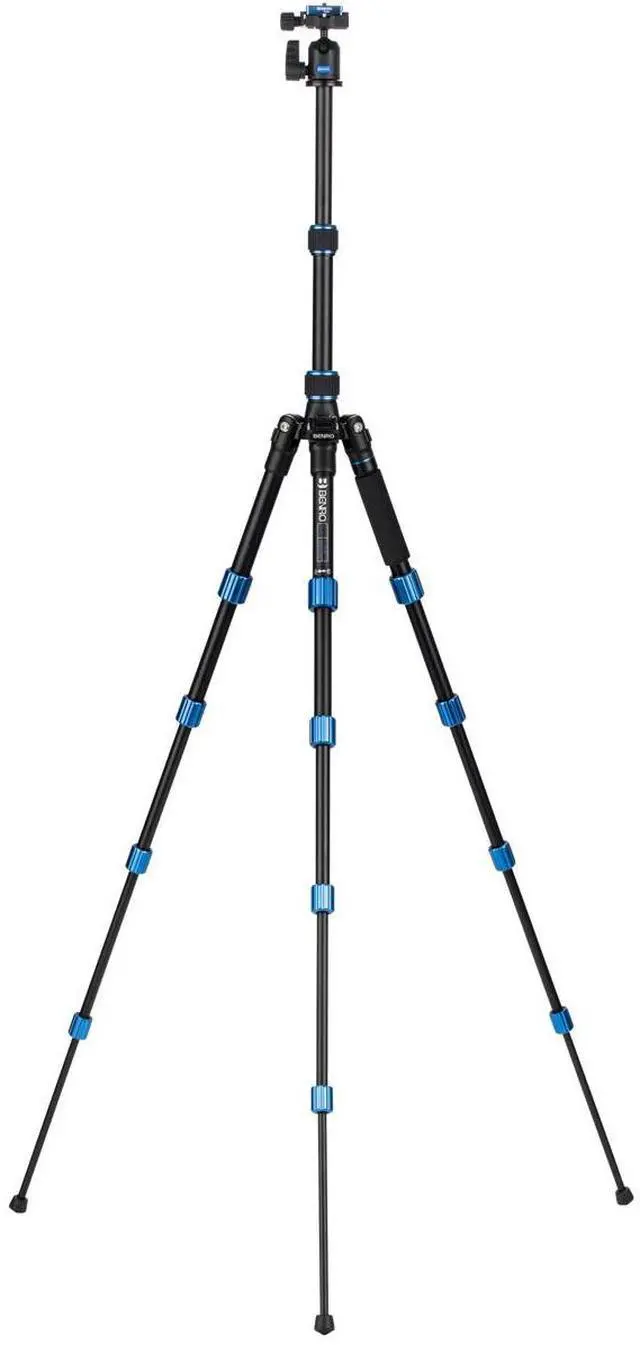 Alt view image 3 of 7 - Benro 5-Section Aluminum Slim Travel Tripod with N00 Ball Head