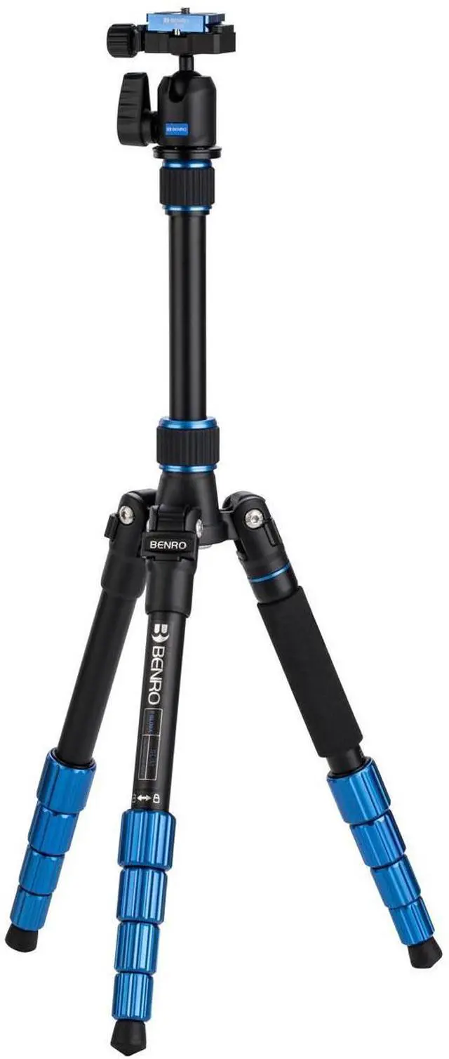 Alt view image 5 of 7 - Benro 5-Section Aluminum Slim Travel Tripod with N00 Ball Head