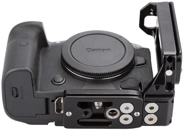 Alt view image 7 of 7 - ProMediaGear PLCR56 L-Bracket Plate with QD Strap Port for Canon EOS R5 and R6