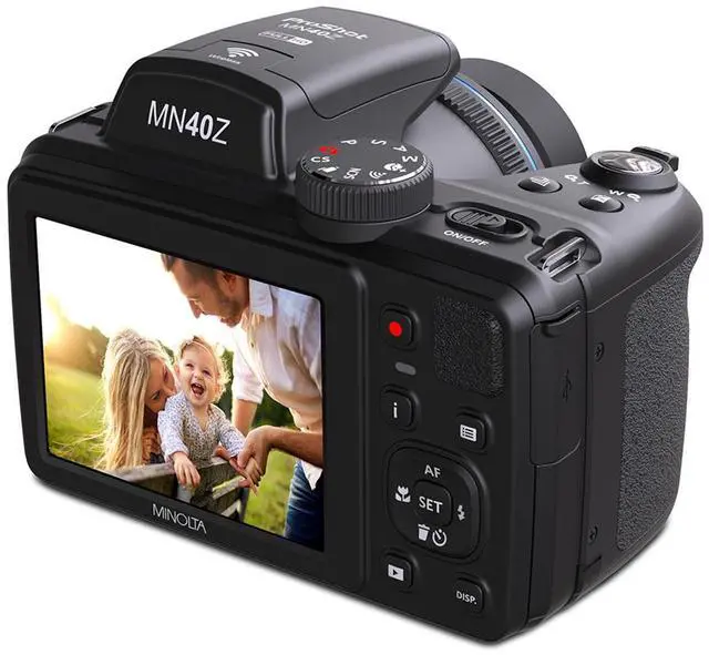 Alt view image 5 of 9 - Minolta 20 Mega Pixels 40x Optical Zoom Digital Camera with 1080p FHD Video, Black