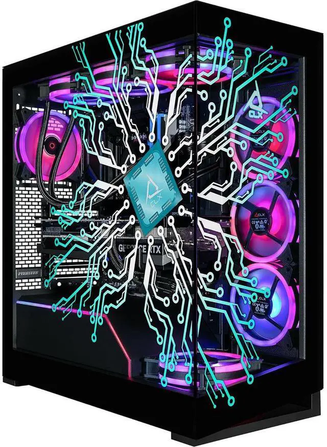 Alt view image 6 of 12 - CLX Horus Gaming Desktop - Intel Core Ultra 9 285K 3.7GHz 24-Core Processor, 64GB DDR5 Memory, GeForce RTX 5070 Ti 16GB GDDR7 Graphics, 2TB NVMe M.2 SSD, 6TB HDD, WiFi, Win 11 Home 64-bit