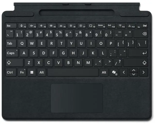 Alt view image 6 of 6 - Microsoft Keyboard/Cover Case Microsoft Surface Pro 9, Surface Pro 8, Surface Pro 10, Surface Pro 11 Tablet - Black - Alcantara Body - 8.9" Height x 11.4" Width x 0.2" Depth