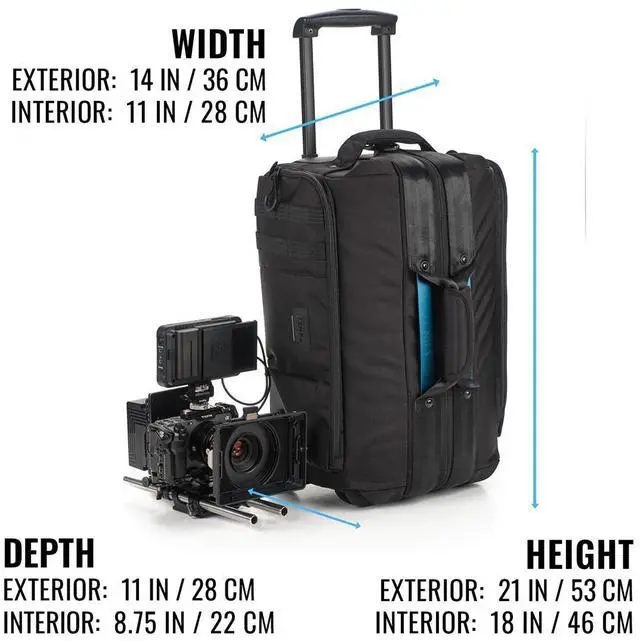 Alt view image 2 of 7 - Tenba Cineluxe v2 Roller 21 for Camcorders, Cinema Cameras and ENG Rigs, Black