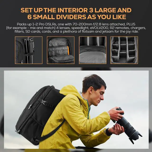 Alt view image 5 of 7 - Slinger Alpine 200 Lightweight Compact Camera Backpack #ALPINE-200