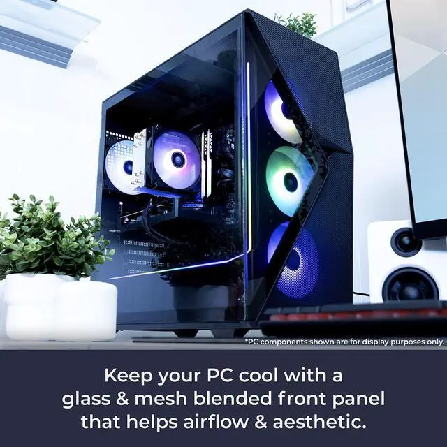 Alt view image 9 of 14 - iBUYPOWER Slate 8 MESH Gaming PC Desktop - AMD Ryzen 7 7800X3D - AMD Radeon RX 7700 XT 12GB - 32GB DDR5 RGB - 1TB NVMe SSD - SMA7R77XT02