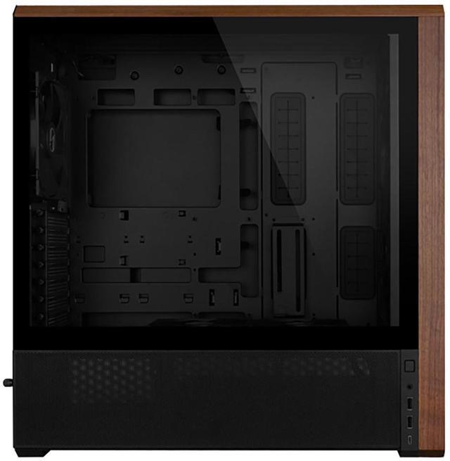 Alt view image 11 of 13 - Lian Li LANCOOL 217 Genuine Walnut Wood Computer Case,  Mid-Tower ATX PC Case with 5 Pre-Installed PWM Fans 2x170mm, 2x120mm & 1x140mm, Flexible PSU & Cable Installation - Black (LAN217X)