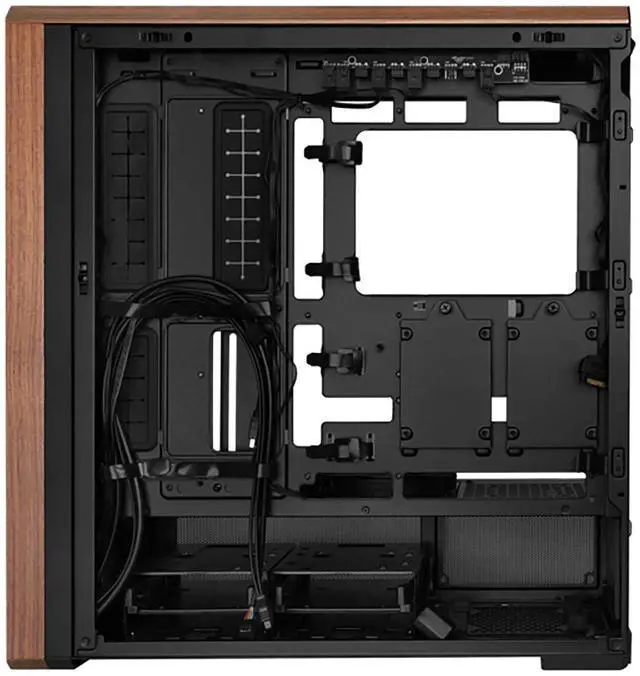 Alt view image 12 of 13 - Lian Li LANCOOL 217 Genuine Walnut Wood Computer Case,  Mid-Tower ATX PC Case with 5 Pre-Installed PWM Fans 2x170mm, 2x120mm & 1x140mm, Flexible PSU & Cable Installation - Black (LAN217X)
