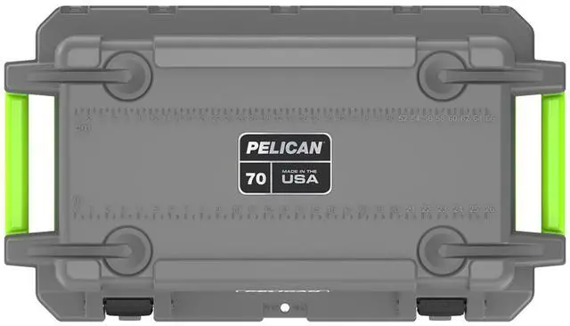 Alt view image 4 of 4 - Pelican 70QT Elite Cooler, Hand Carry, Dark Gray/Green #70Q-1-DKGRYEGRN