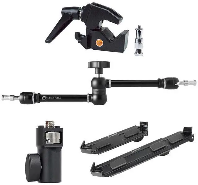 Main image of Tether Tools Rock Solid Master Clamp, 0.5-2.1" Range, Bundle with Articulating Arm and AeroTab Standard Mounting System