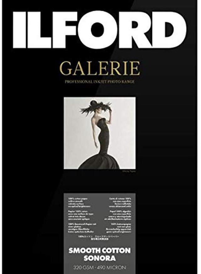 Main image of Ilford GALERIE Smooth Cotton Sonora Inkjet Photo Paper, 320 gsm, 6x4", 50 Sheets