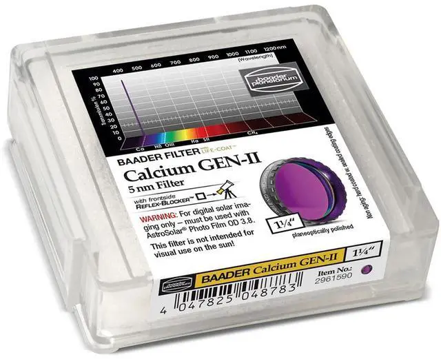 Alt view image 3 of 3 - Baader Planetarium Calcium Gen-II 1.25" Unstacked Ca-K Solar Imaging Filter with LPFC