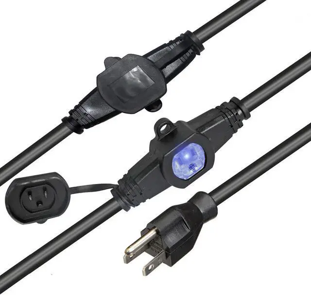 Alt view image 4 of 4 - ProX XC-MEP12-529 52' 110V Male to 9 Socket 110V Female Power Cord 9 Outlet 12/3 Extension Cord, Black
