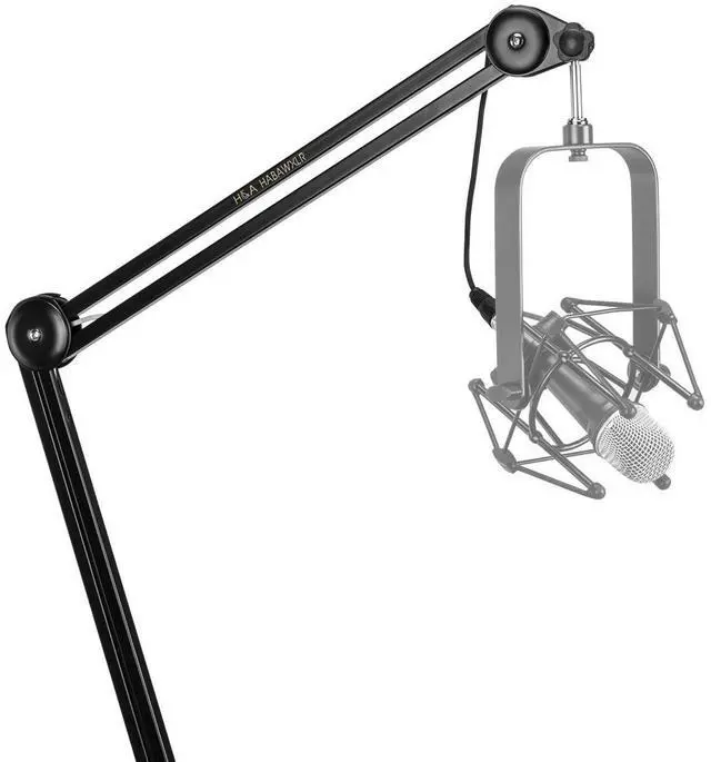 Alt view image 2 of 7 - H&A Broadcast Arm with Internal Springs and Integrated 10' XLR Cable #HA-BA-XLR