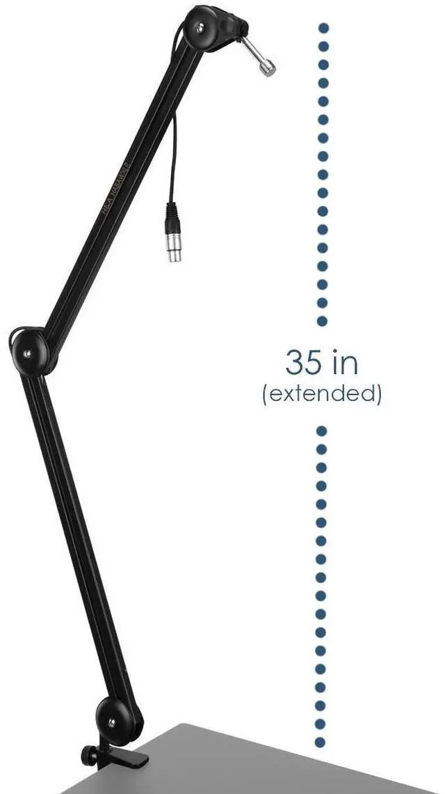 Alt view image 3 of 7 - H&A Broadcast Arm with Internal Springs and Integrated 10' XLR Cable #HA-BA-XLR