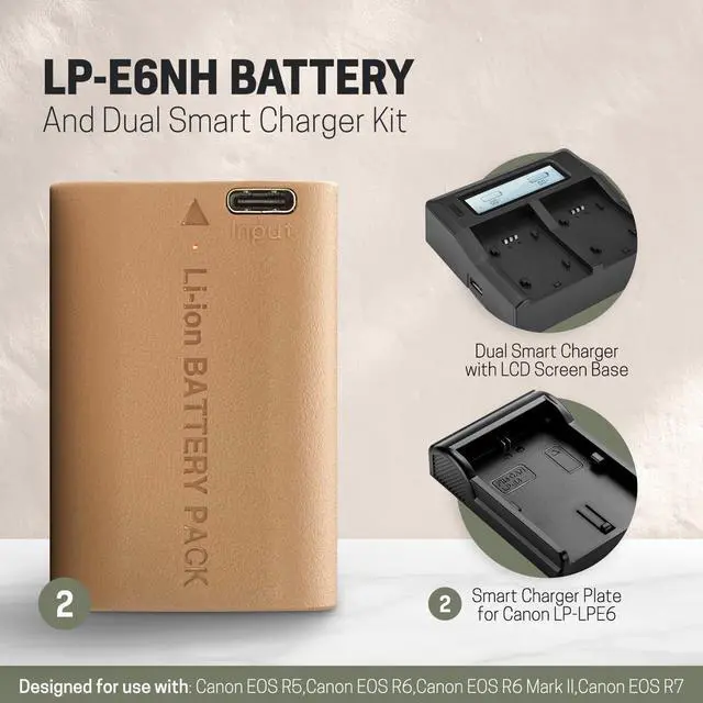 Alt view image 5 of 7 - Green Extreme LP-E6NH Rechargeable Lithium-Ion Battery Pack (7.2V, 2250mAh)