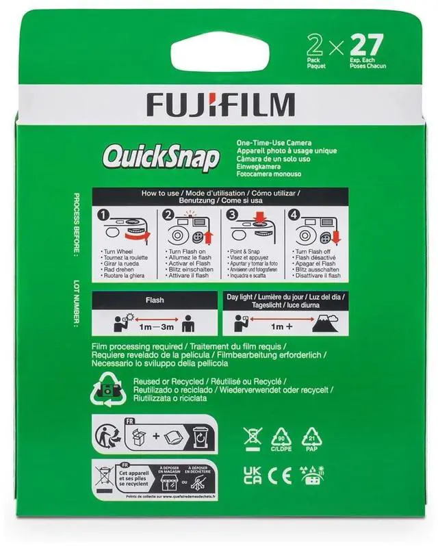 Alt view image 4 of 10 - Fujifilm QuickSnap Flash 400 35mm Disposable Camera, 27 Exposures, 2-Pack