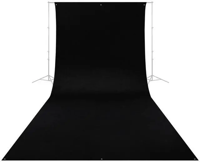 Alt view image 11 of 13 - Westcott 9 x 20 ft Wrinkle-Resistant Cotton Backdrop (Rich Black)