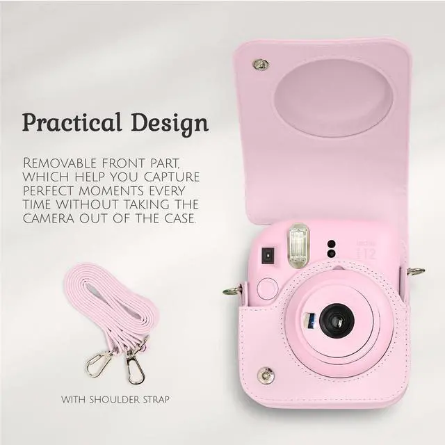 Alt view image 3 of 7 - Fujifilm Fujifilm Instax Mini 12 Instant Film Camera, Blossom Pink Bundle with Instax Mini Custom Case, Accessory Kit and Daylight Film, 2x Twin Pack (40 Exposures) ISO 800