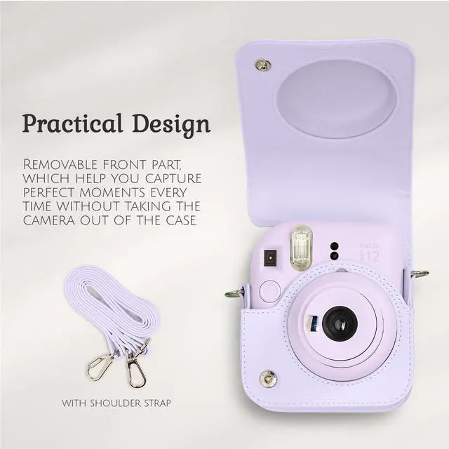 Alt view image 3 of 7 - Fujifilm Fujifilm Instax Mini 12 Instant Film Camera, Lilac Purple Bundle with Instax Mini Custom Case, Accessory Kit and Daylight Film, 2x Twin Pack (40 Exposures) ISO 800