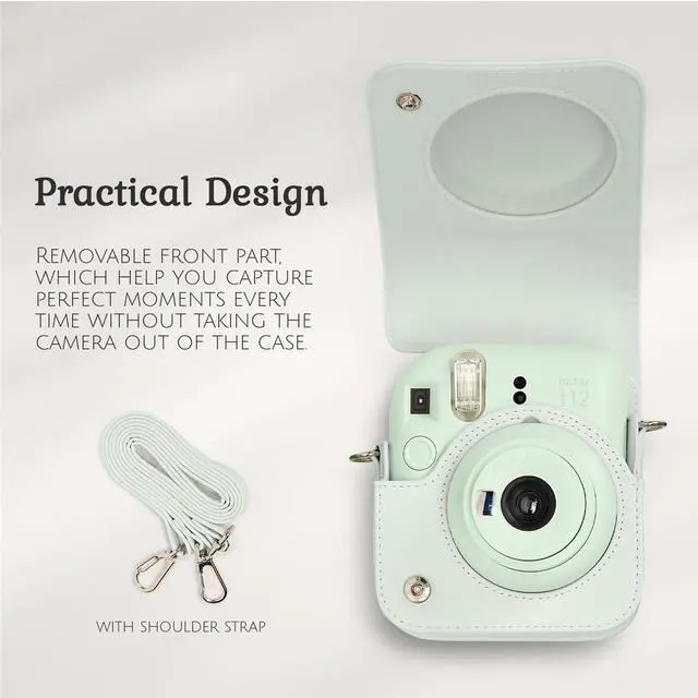 Alt view image 2 of 7 - Fujifilm Fujifilm Instax Mini 12 Instant Film Camera, Mint Green Bundle with Instax Mini Custom Case, Accessory Kit and Daylight Film, 4x Twin Pack (80 Exposures) ISO 800