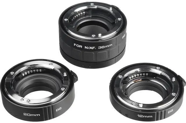 Alt view image 7 of 12 - Kenko Auto Extension Tube Set DG (12, 20 & 36mm Tubes) for Nikon