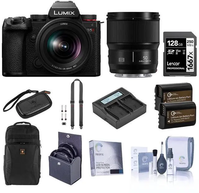 Main image of Panasonic LUMIX S5II Camera w/20-60mm f/3.5-5.6 & 50mm f/1.8 Lens,Essentials Kit