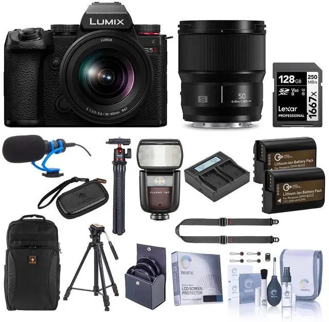 Main image of Panasonic LUMIX S5II Camera w/20-60mm f/3.5-5.6 & 50mm f/1.8 Lens, Accessory Kit