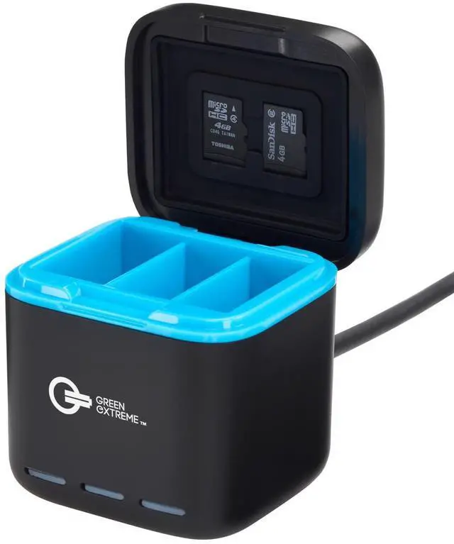 Alt view image 7 of 7 - Green Extreme Triple Battery Charger for GoPro Hero 9, 10, 11 & 12 Batteries