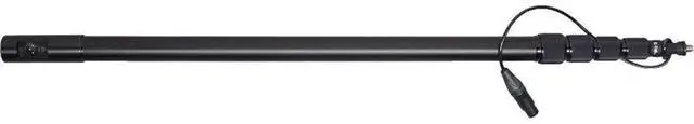 Alt view image 2 of 7 - K-Tek 2' 7" to 9' 2" 5-Section Aluminum Avalon Series Boom Pole with Coiled Cable, Right Angle Fem and Male XLR, Side Exit
