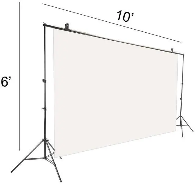 Alt view image 5 of 5 - Westcott 9x20Ft Cotton Background, High-Key White W/10' Background Support Systm