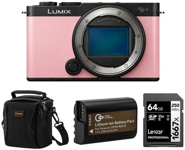 Main image of Panasonic LUMIX S9 Mirrorless Camera, Pink, with Included Value #DC-S9BODYP A