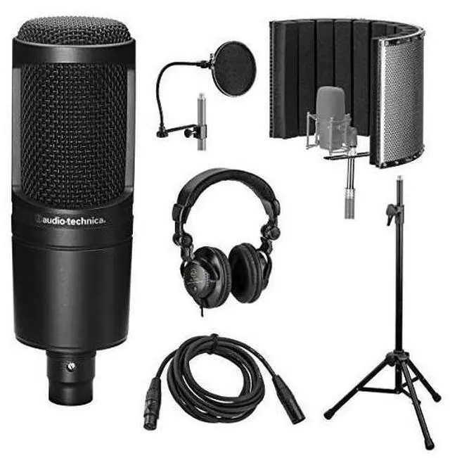 Alt view image 2 of 7 - Audio-Technica AT2020 Cardioid Condenser Microphone Recording Setup Kit
