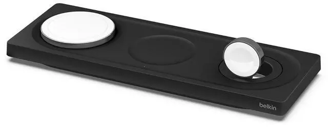 Alt view image 4 of 8 - Belkin 3-in-1 Wireless Charging Pad with Official MagSafe Charging 15W, Black