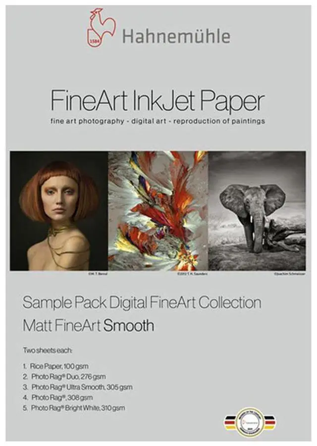 Alt view image 4 of 4 - Hahnemuhle Matte Fine Art Smooth Inkjet Paper Sample Pack, 8.5x11", 14 Sheets