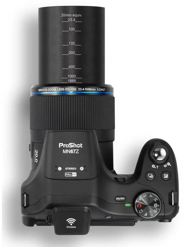 Alt view image 4 of 17 - Minolta MN67Z-BK ProShot Wi-Fi Bridge Camera with 67x Optical Zoom, Black