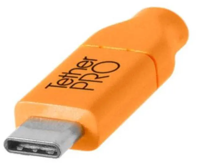 Alt view image 3 of 3 - Tether Tools TetherPro USB-C to 2.0 Mini-B 5-Pin Cable, 15', Orange