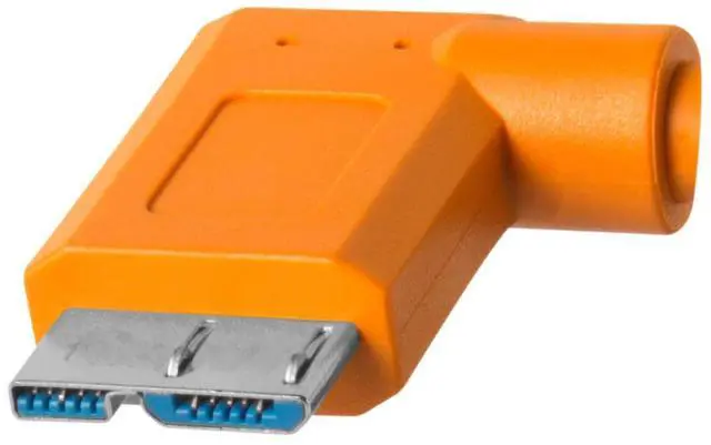 Alt view image 3 of 3 - Tether Tools TetherPro USB-C to 3.0 Micro-B Right Angle Cable, 15', Orange