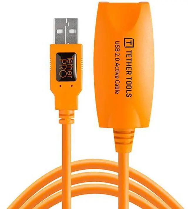 Alt view image 2 of 13 - Tether Tools TetherPro 16' USB 2.0 Active Extension Cable, Orange #CU1917