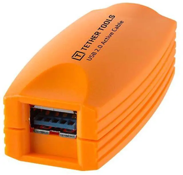 Alt view image 10 of 13 - Tether Tools TetherPro 16' USB 2.0 Active Extension Cable, Orange #CU1917
