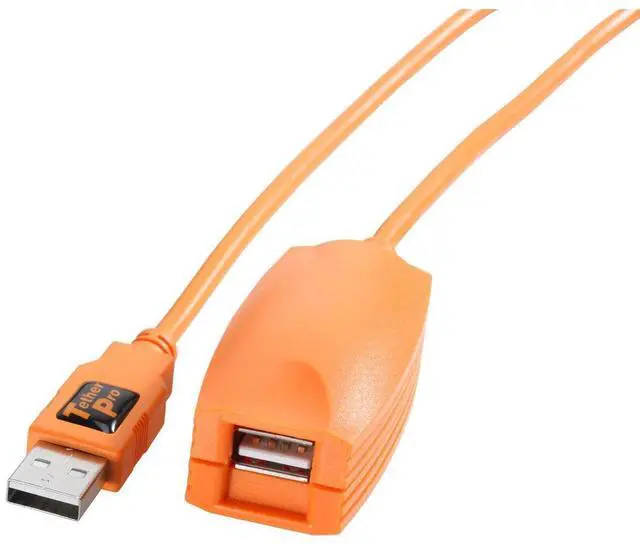 Alt view image 13 of 13 - Tether Tools TetherPro 16' USB 2.0 Active Extension Cable, Orange #CU1917
