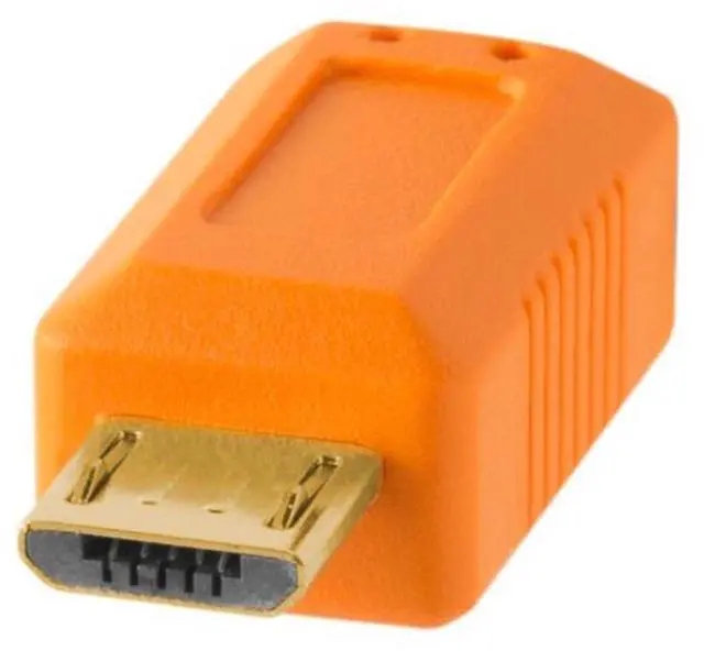 Alt view image 4 of 17 - Tether Tools Tether Tools TetherPro USB 2.0 to Micro-B 5-Pin   Cable, 15' (4.6m), High-Visibility Orange