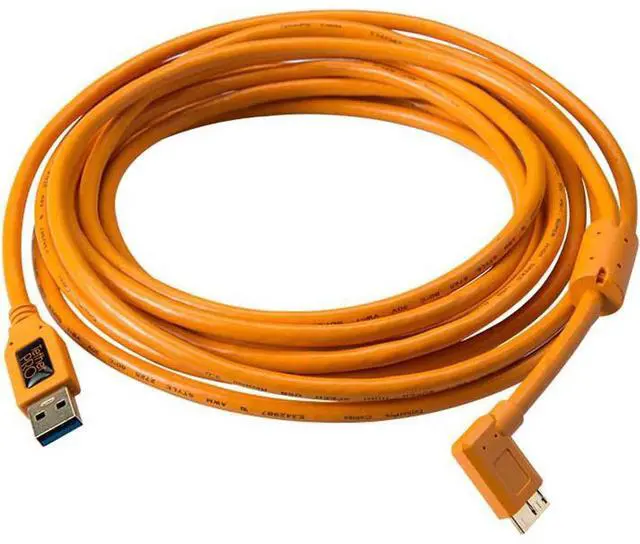 Alt view image 8 of 8 - Tether Tools TetherPro 15' / 4.57 m Right Angle Cable, Hi-Visibility Orange